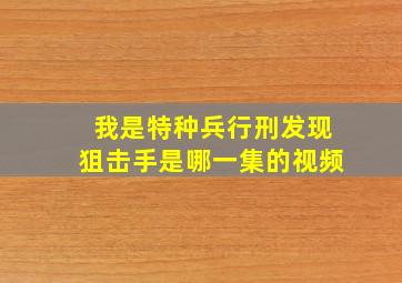 我是特种兵行刑发现狙击手是哪一集的视频