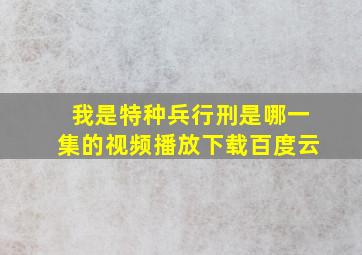 我是特种兵行刑是哪一集的视频播放下载百度云