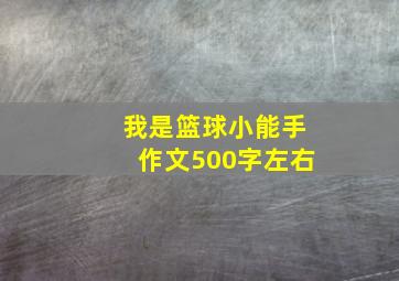 我是篮球小能手作文500字左右