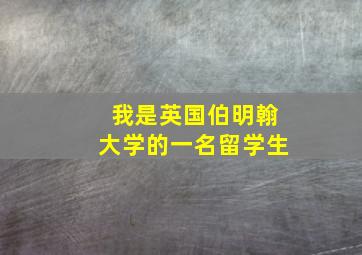 我是英国伯明翰大学的一名留学生