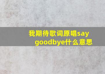 我期待歌词原唱saygoodbye什么意思