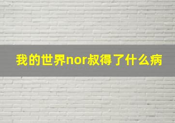 我的世界nor叔得了什么病