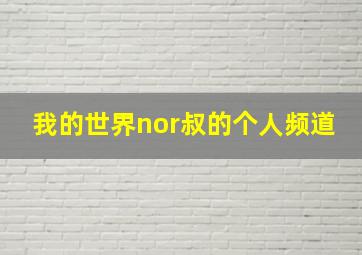 我的世界nor叔的个人频道