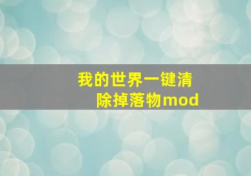 我的世界一键清除掉落物mod