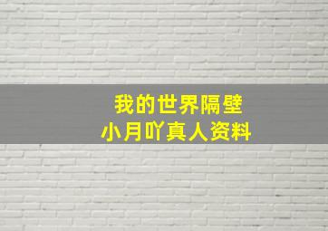 我的世界隔壁小月吖真人资料