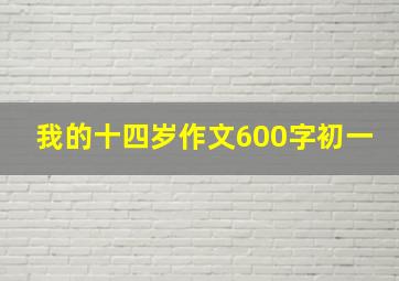 我的十四岁作文600字初一