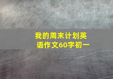 我的周末计划英语作文60字初一