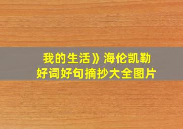 我的生活》海伦凯勒好词好句摘抄大全图片