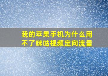 我的苹果手机为什么用不了咪咕视频定向流量