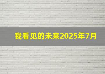 我看见的未来2025年7月