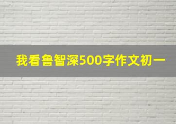 我看鲁智深500字作文初一