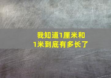 我知道1厘米和1米到底有多长了