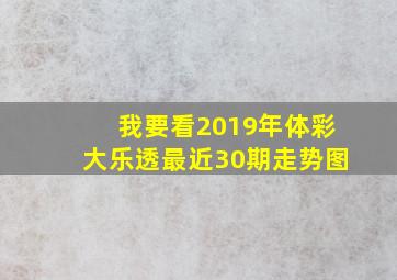 我要看2019年体彩大乐透最近30期走势图