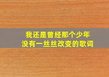 我还是曾经那个少年没有一丝丝改变的歌词