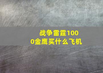 战争雷霆1000金鹰买什么飞机