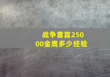 战争雷霆25000金鹰多少经验