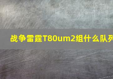 战争雷霆T80um2组什么队列