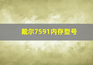 戴尔7591内存型号