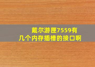 戴尔游匣7559有几个内存插槽的接口啊