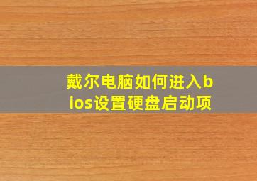 戴尔电脑如何进入bios设置硬盘启动项