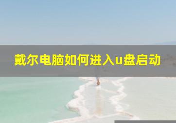 戴尔电脑如何进入u盘启动