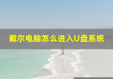 戴尔电脑怎么进入U盘系统