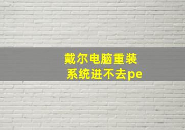 戴尔电脑重装系统进不去pe