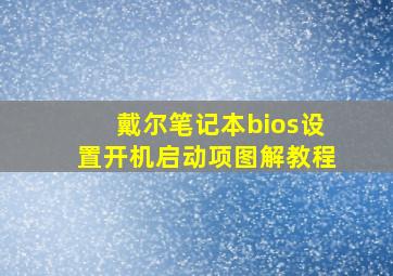 戴尔笔记本bios设置开机启动项图解教程