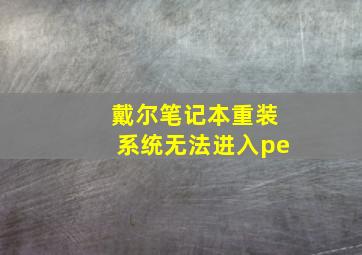 戴尔笔记本重装系统无法进入pe