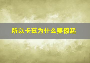 所以卡兹为什么要撩起