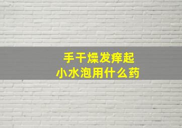 手干燥发痒起小水泡用什么药