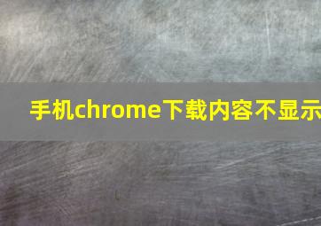 手机chrome下载内容不显示