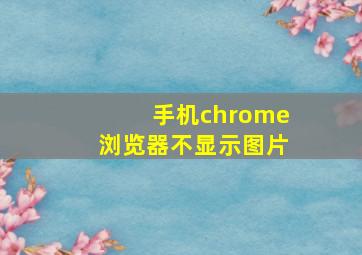 手机chrome浏览器不显示图片