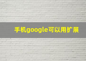 手机google可以用扩展