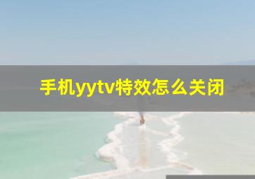 手机yytv特效怎么关闭