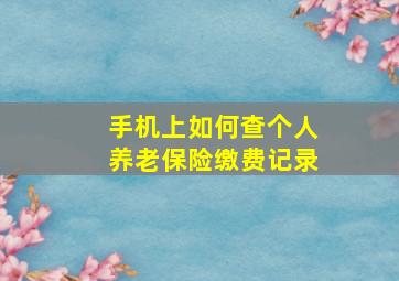 手机上如何查个人养老保险缴费记录