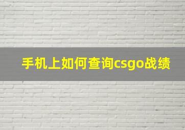 手机上如何查询csgo战绩