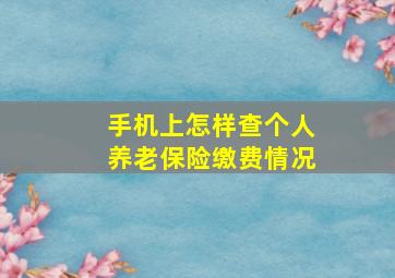 手机上怎样查个人养老保险缴费情况