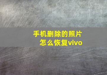 手机删除的照片怎么恢复vivo