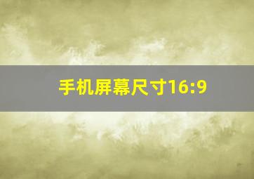 手机屏幕尺寸16:9