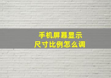 手机屏幕显示尺寸比例怎么调