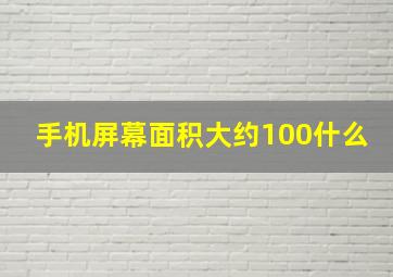 手机屏幕面积大约100什么