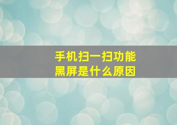 手机扫一扫功能黑屏是什么原因