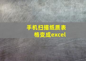 手机扫描纸质表格变成excel