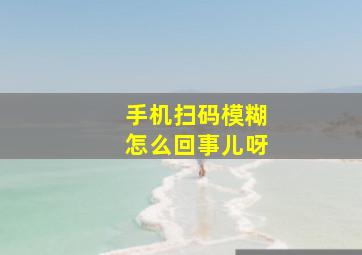 手机扫码模糊怎么回事儿呀