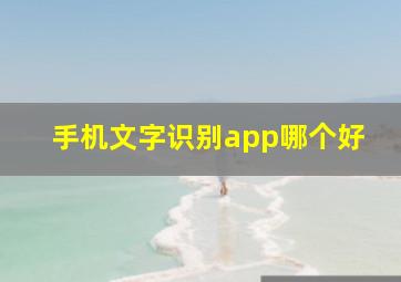 手机文字识别app哪个好