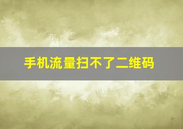 手机流量扫不了二维码