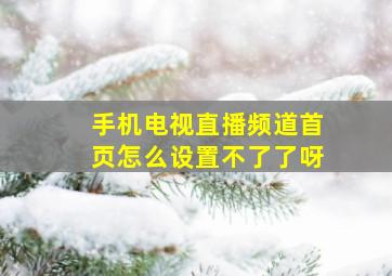 手机电视直播频道首页怎么设置不了了呀