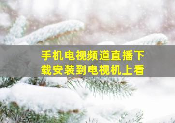 手机电视频道直播下载安装到电视机上看