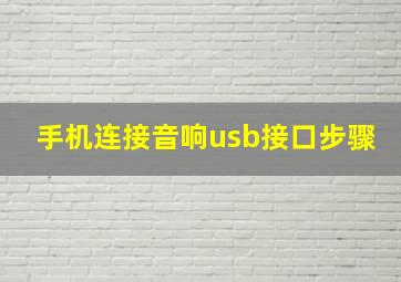 手机连接音响usb接口步骤